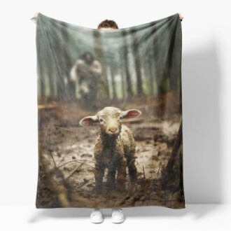Jesus and Lamb Throw Blanket