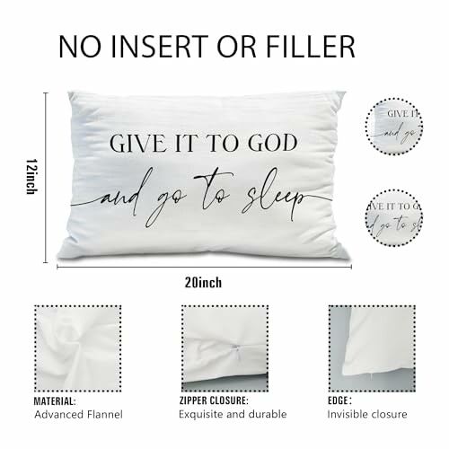 Decorative pillow cover with text 'Give it to God and go to sleep.'