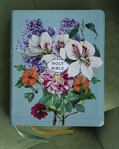 Bible with colorful floral cover design