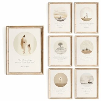 Set of 7 Uplifting Inspirational Bible Verse Art