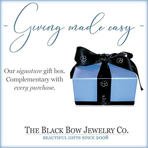 Blue gift box with black ribbon from Black Bow Jewelry Co.