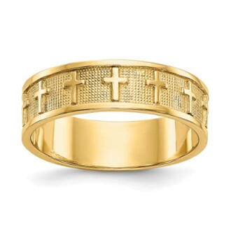 IceCarats Holy Cross Wedding Band Ring