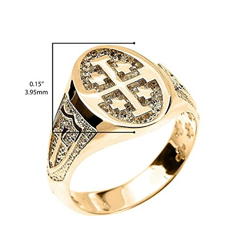 Gold ring with cross design and diamond accents