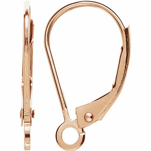 Gold leverback earring clasp with loop