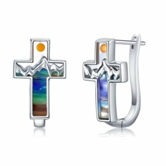 Abalone Mountain Hoop Earrings