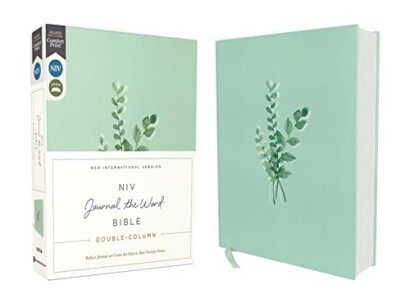 NIV Journal the Word Bible, double-column, mint green cover with leaf design