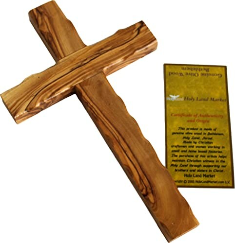 Olive wood cross with authenticity certificate