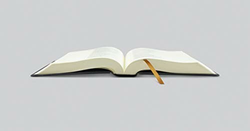 Open book with a ribbon bookmark on a gray background