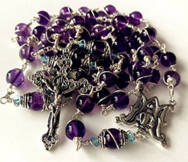 Amethyst Rosary Beads Necklace