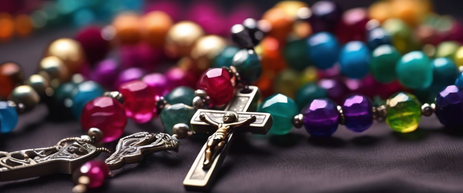 Colorful rosaries for sacramental gifts