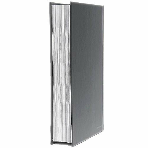 Side view of a thick gray book with a plain cover