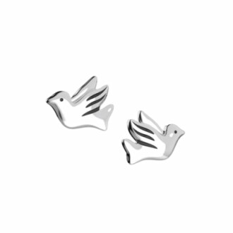 Christian Sterling Silver Dove Earrings