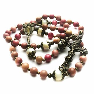 Vintage rosary beads with crucifix and medallion