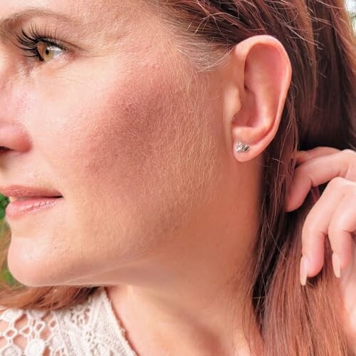 Close-up of a woman with an earring