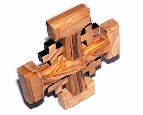 Wooden cross-shaped puzzle piece